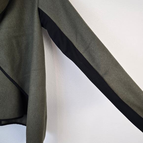 Natalia Romano Jacket Women's XS Olive Green Black Trim Asymmetrical Hem Career - Picture 5 of 12